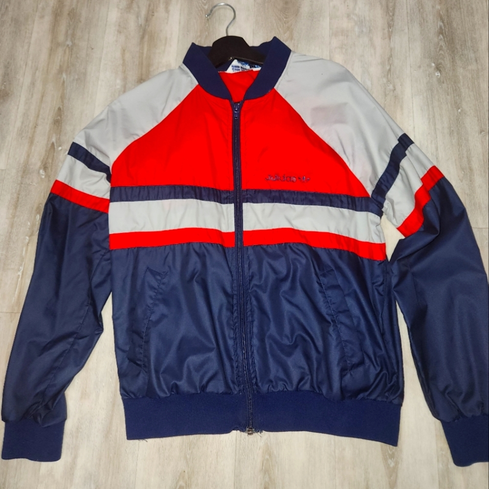 Adidas men's navy and red jacket